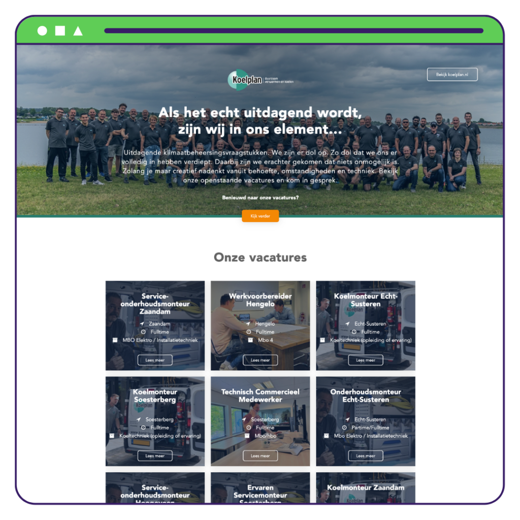 Werkenbij website Koelplan